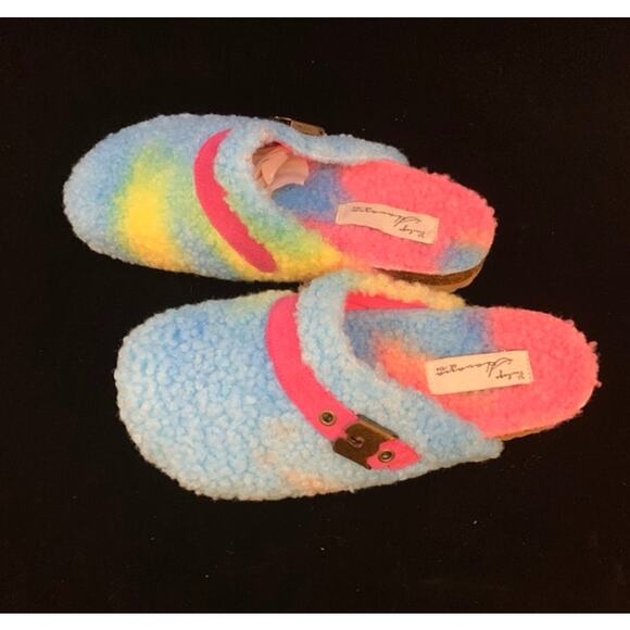 New VINTAGE HAVANA Tie Dye Faux Shearling Slip On Clogs  / NEW / Size 7 M - Picture 4 of 5